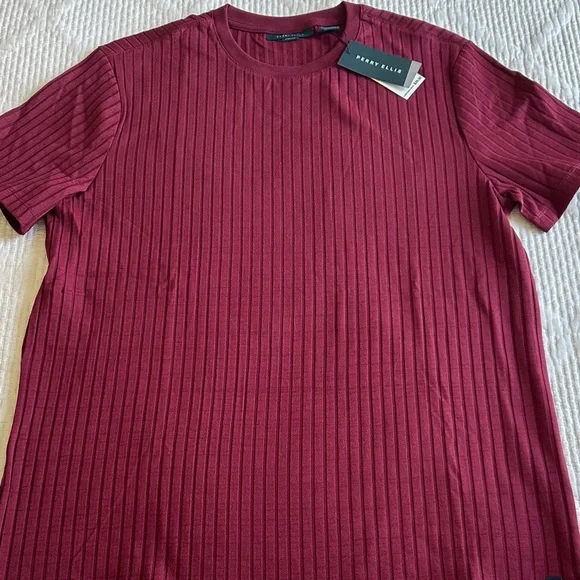 Perry Ellis Ribbed Knit Tee 4 Pack - Picture 3 of 3